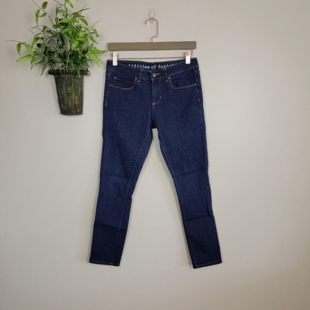 Articles of Society Mya Skinny Dark Best Blue Wash Jegging Mid Rise Jeans 26 AOS